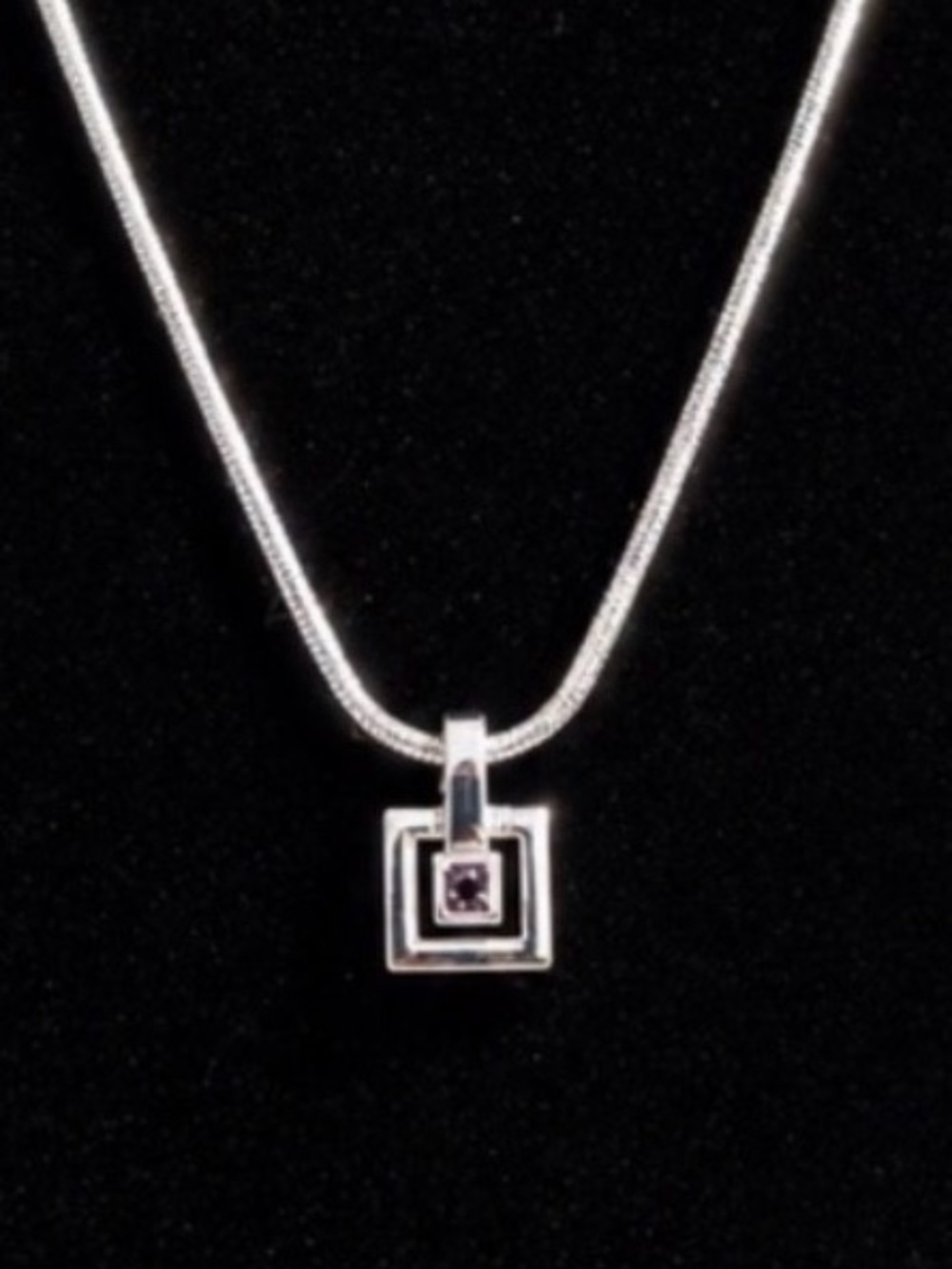 Nina Ricci Paris Silver-Tone Necklace w/ Swarovski Crystal – 16” NWT